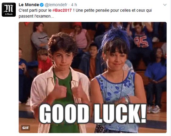 Good luck pour le Bac