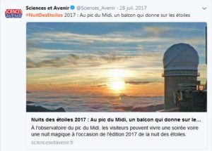 Nuit des étoiles Sciences Avenir