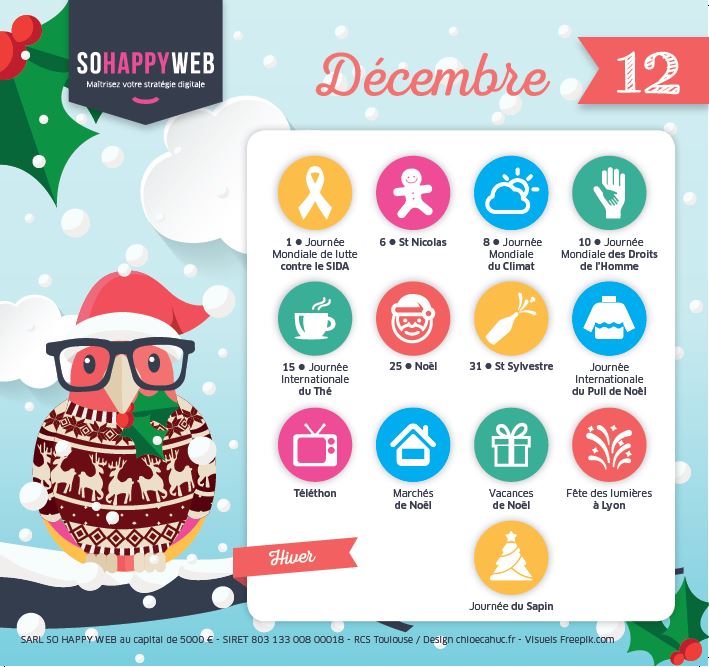 Calendrier édito décembre spécial réseaux sociaux