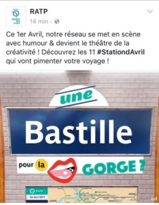 Blague 1er avril RATP