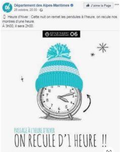 Passage heure d'hiver - Alpes Maritimes